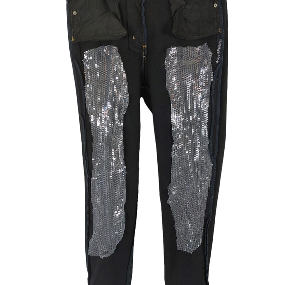 LF Carmar Non Stretch Denim Mid Rise Baggy Sequin Jeans - Picture 11 of 14